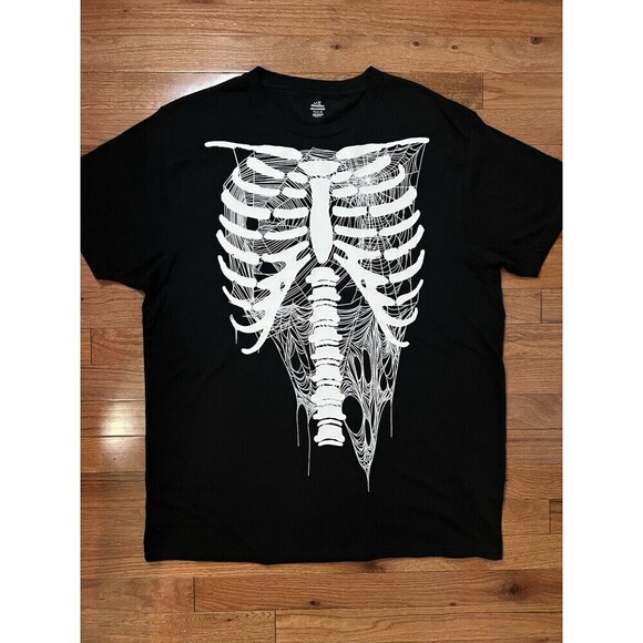Way To Celebrate Black Halloween  Skeleton Tshirt Size XL New without tag - Picture 5 of 5